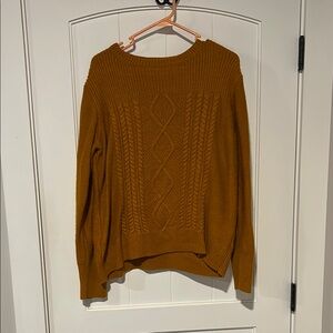 St. John's Bay Brown Crew Neck Cable Knit Sweater
